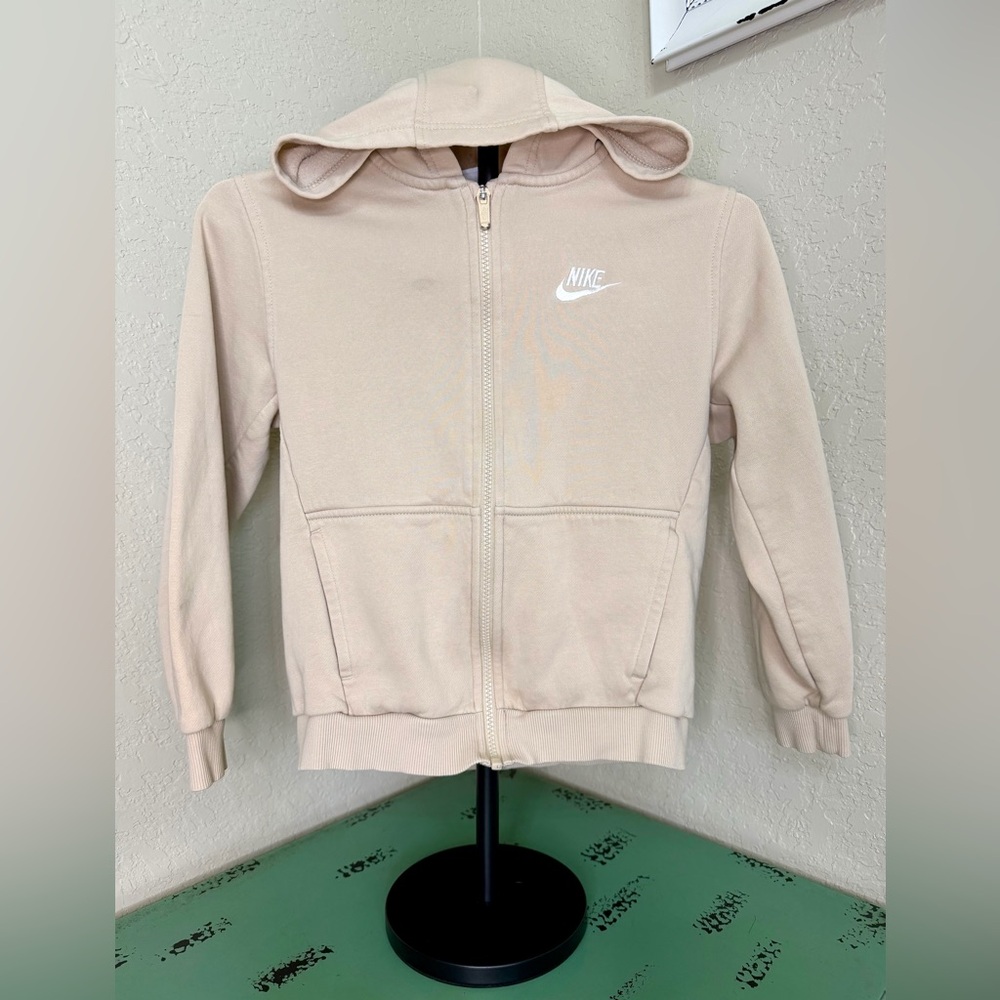 Youth Medium Nike Cream Full Zip Hoodie Sweatshirt